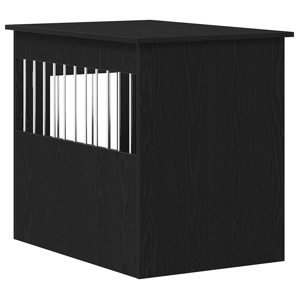 Nábytek do psí klece černý dub 80 x 55 x 68 cm konstruované dřevo