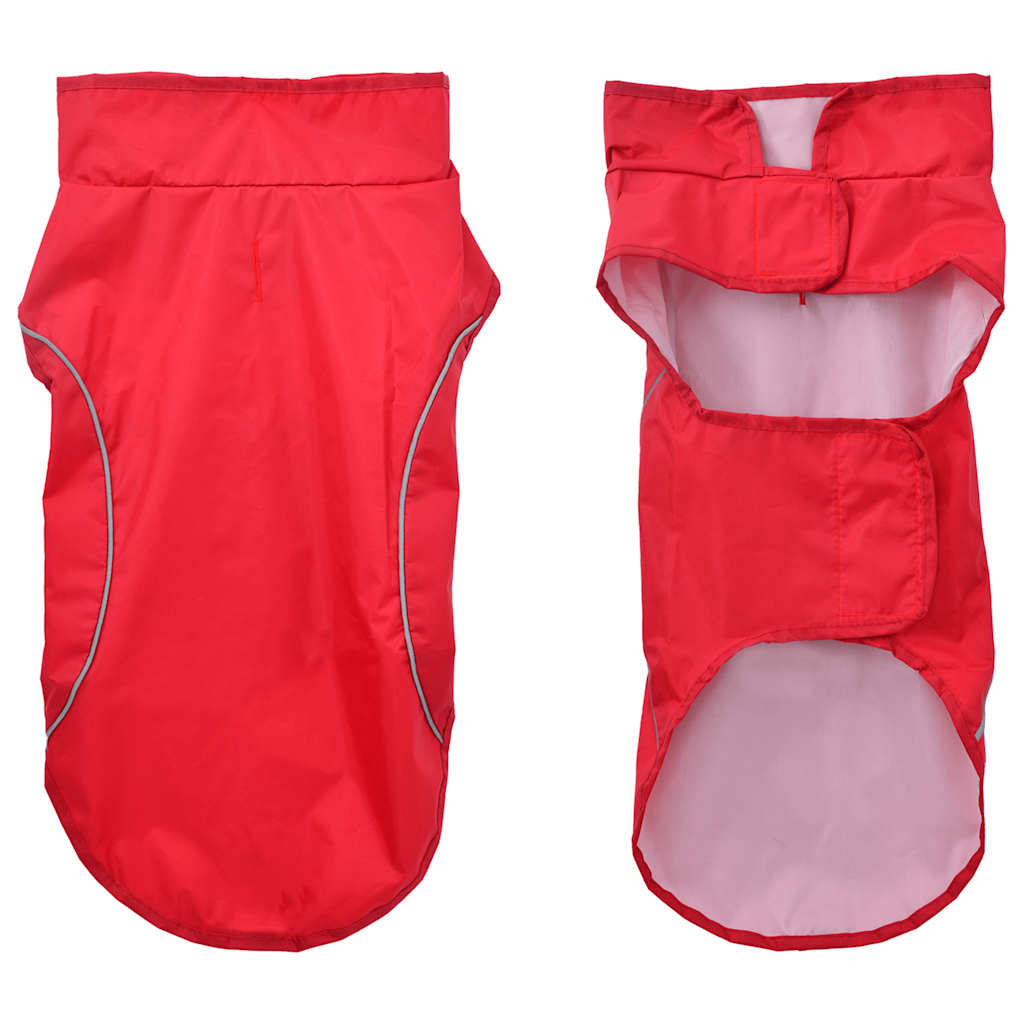 Pláštěnka pro psy s reflexními proužky polyester červená XXS