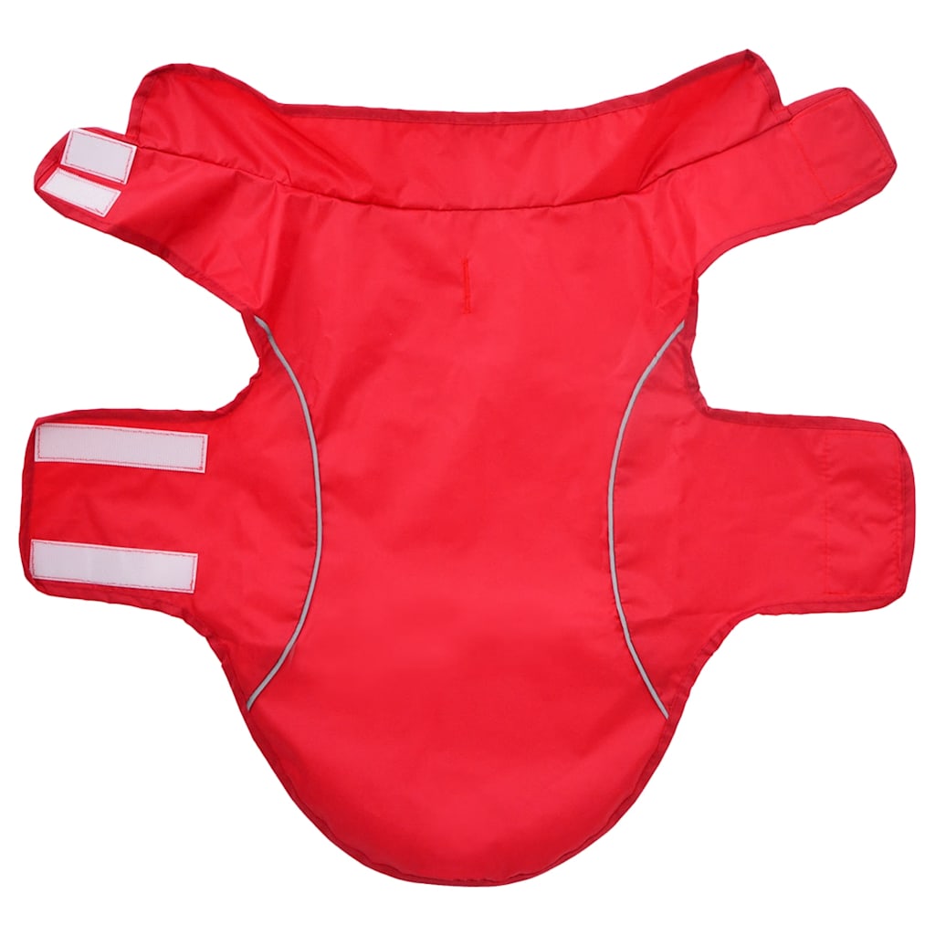 Pláštěnka pro psy s reflexními proužky polyester červená XXS