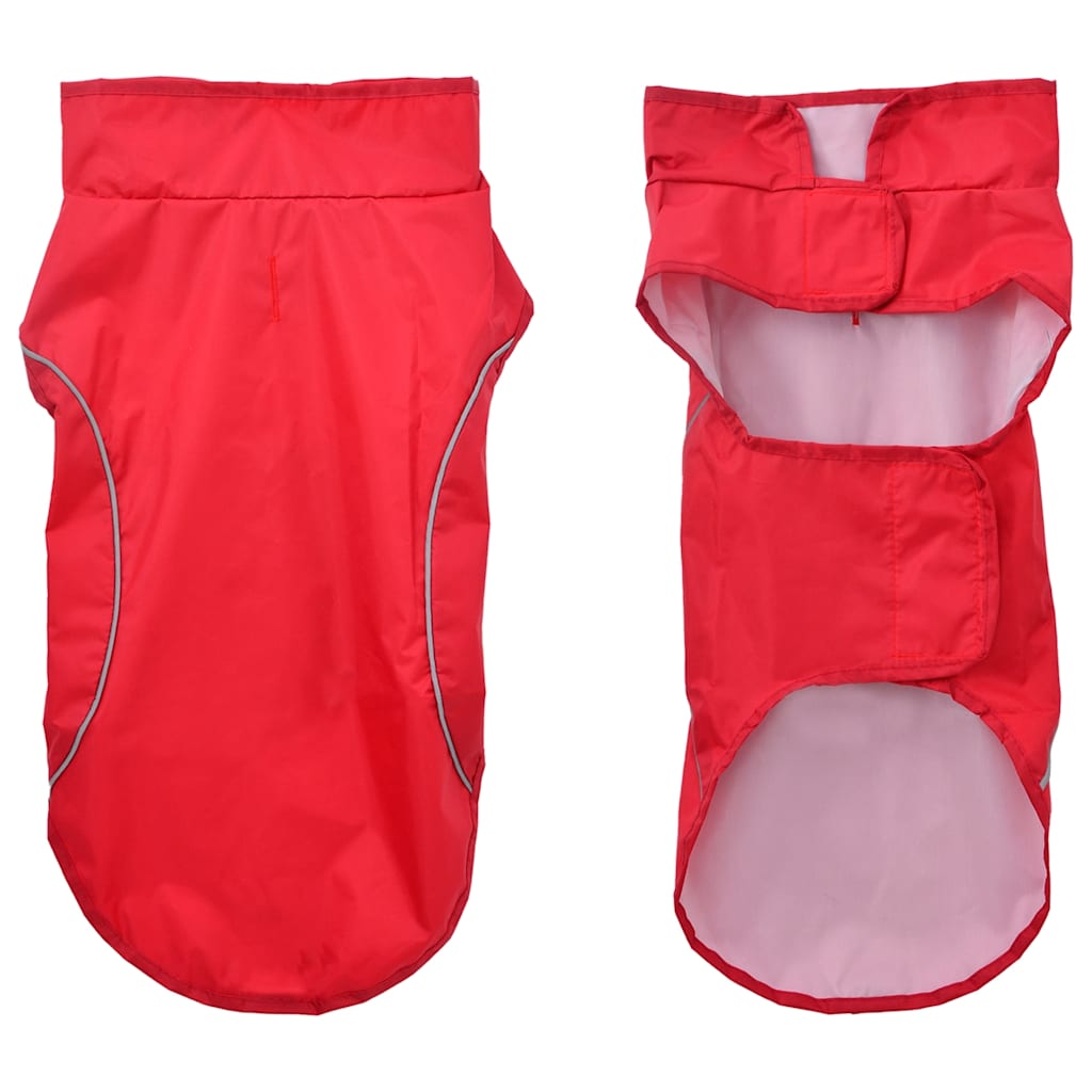 Pláštěnka pro psy s reflexními proužky polyester červená S