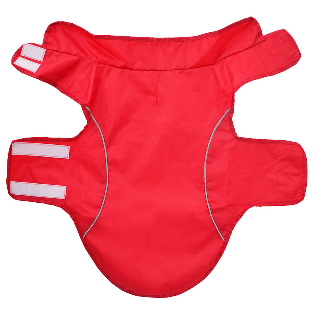 Pláštěnka pro psy s reflexními proužky polyester červená S
