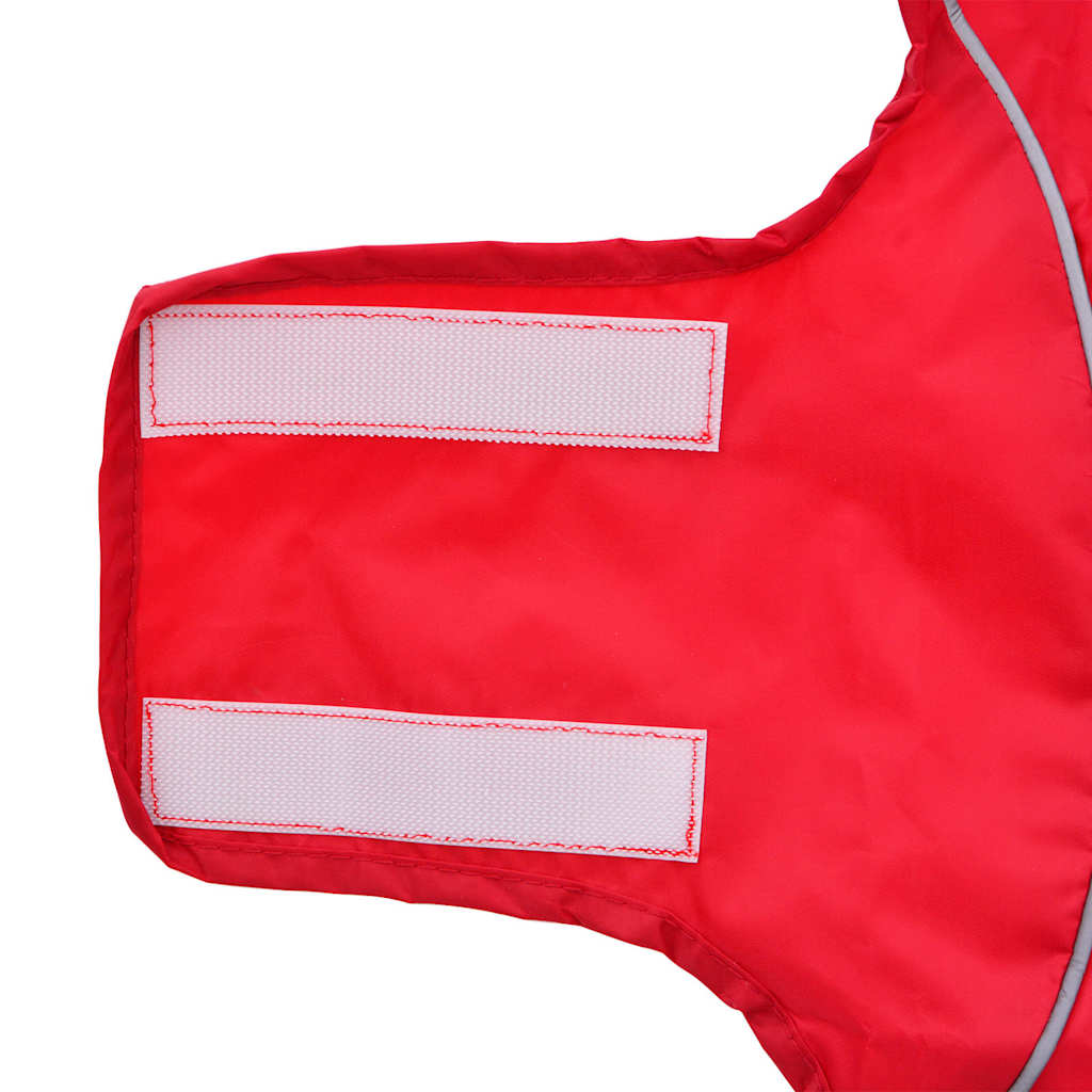 Pláštěnka pro psy s reflexními proužky polyester červená S