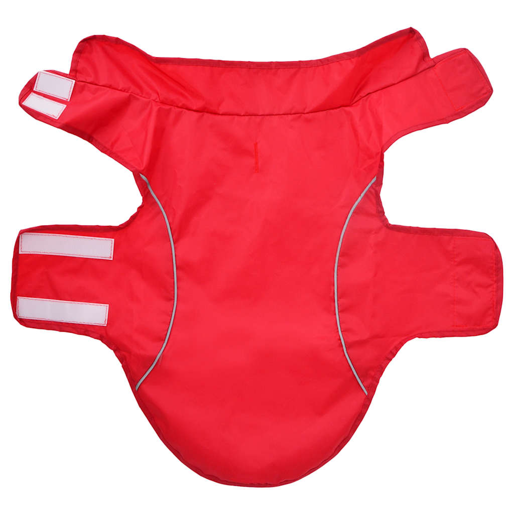 Pláštěnka pro psy s reflexními proužky polyester červená M