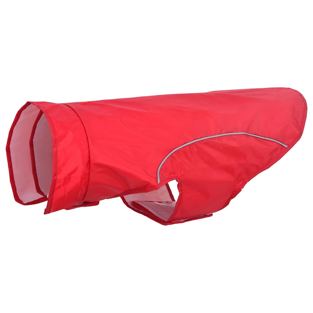 Pláštěnka pro psy s reflexními proužky polyester červená L