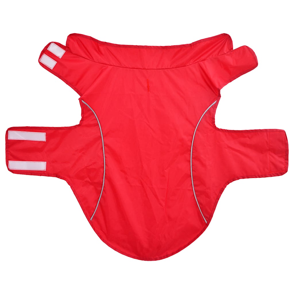 Pláštěnka pro psy s reflexními proužky polyester červená L