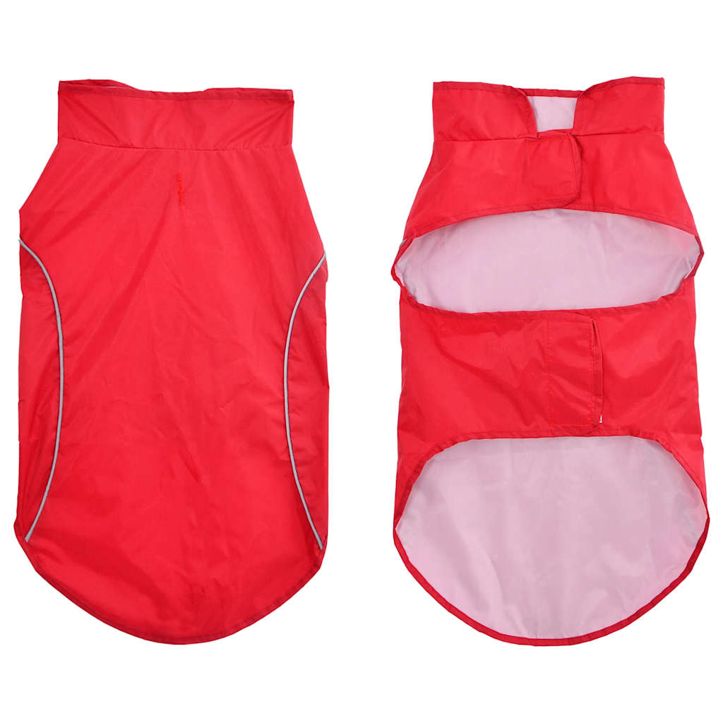 Pláštěnka pro psy s reflexními proužky polyester červená 2XL