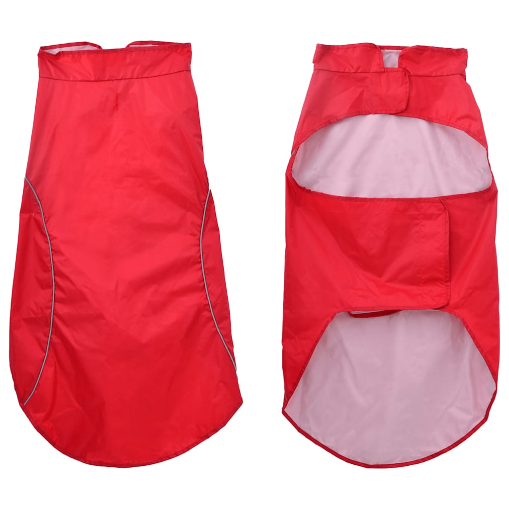 Pláštěnka pro psy s reflexními proužky polyester červená 4XL