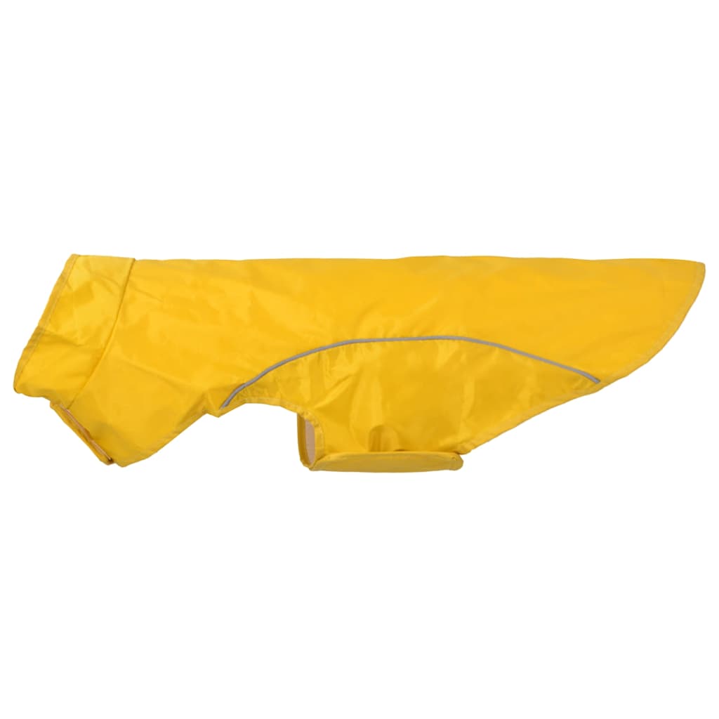 Pláštěnka pro psy s reflexními proužky polyester žlutá 2XL