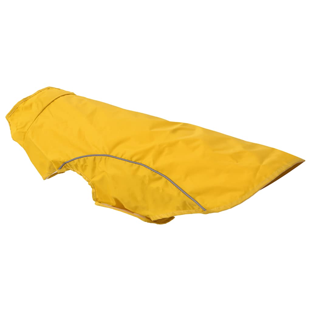 Pláštěnka pro psy s reflexními proužky polyester žlutá 2XL