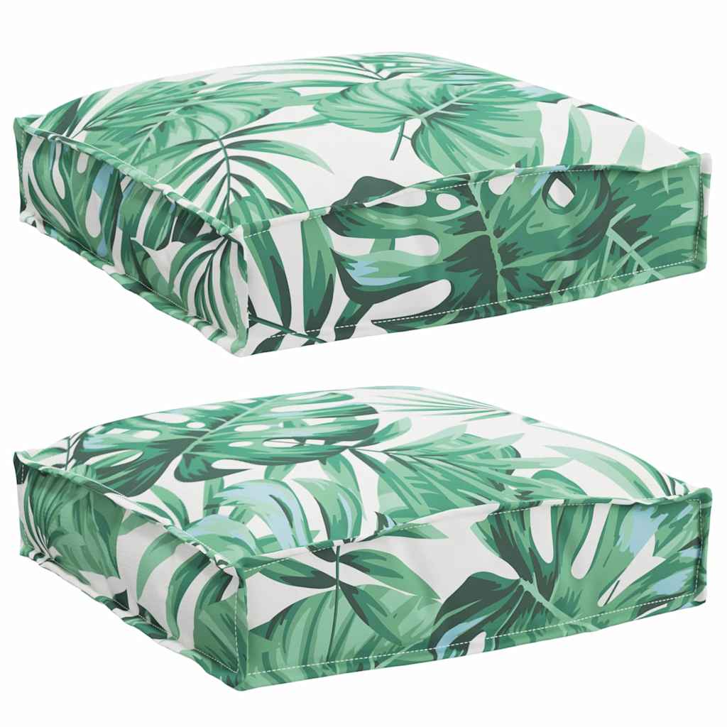 Polstr na paletové sedadlo 2 pcs Vzor listí 40 x 40 x 8 cm