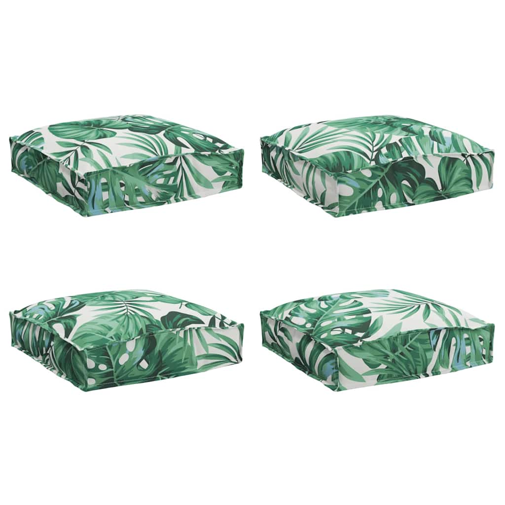 Polstr na paletové sedadlo 4 pcs Vzor listí 40 x 40 x 8 cm