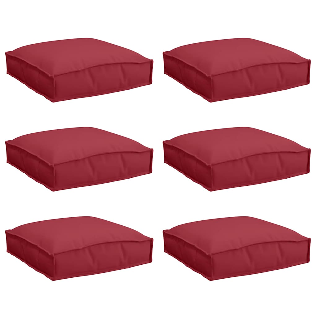 Polstr na paletové sedadlo 6 pcs Víno Červené 40 x 40 x 8 cm