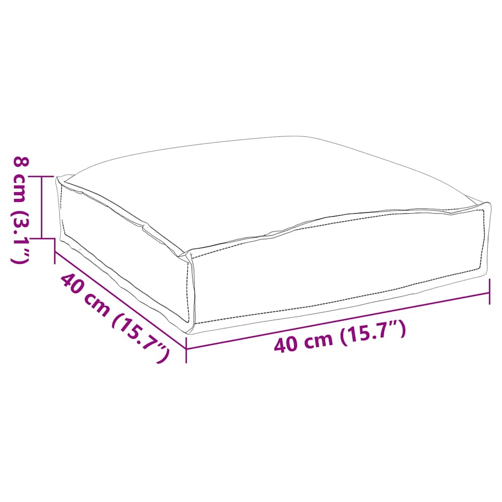 Polstr na paletové sedadlo 6 pcs Vzor listí 40 x 40 x 8 cm