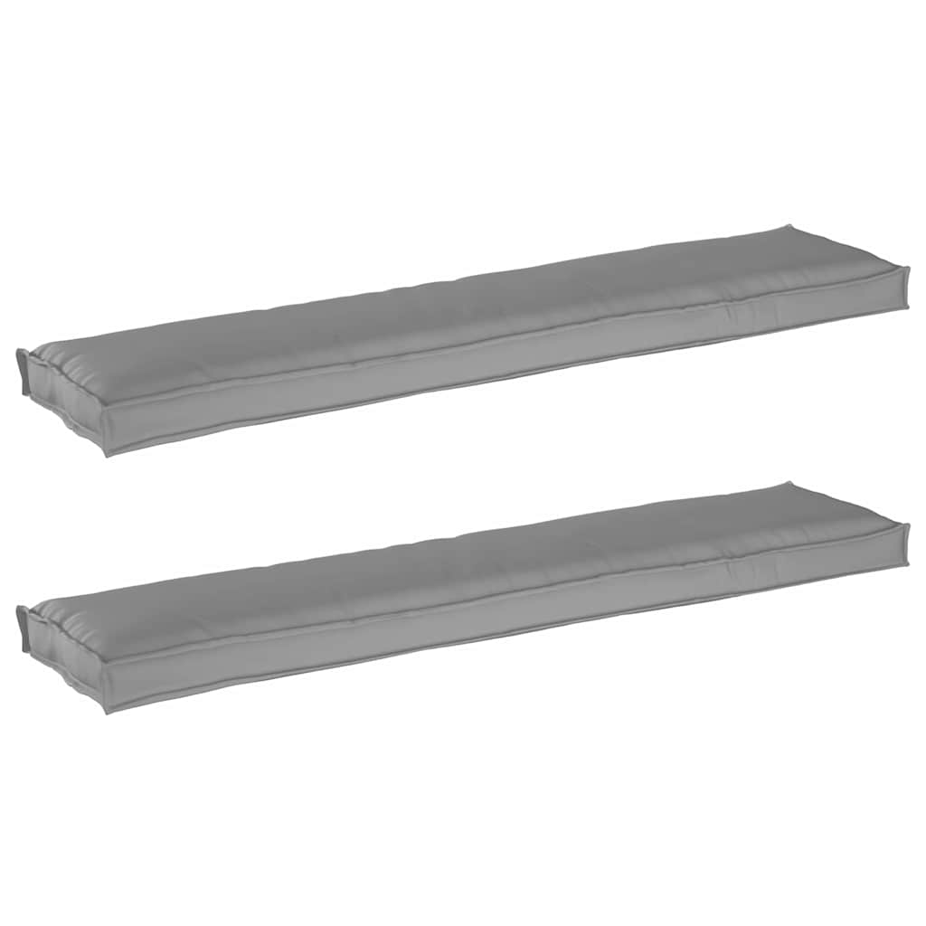 Sada polštářů na paletu 2 pcs Šedá 180 x 40 x 8 cm