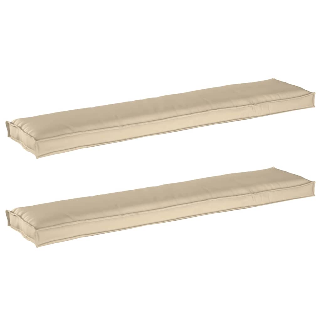 Sada polštářů na paletu 2 pcs Béžová 180 x 40 x 8 cm