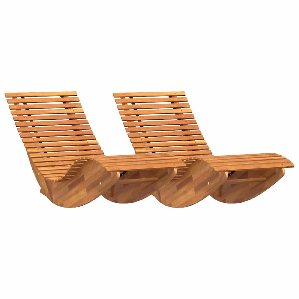 Houpací sluneční lehátka 2 pcs Hnědá 154 x 60 x 74 cm