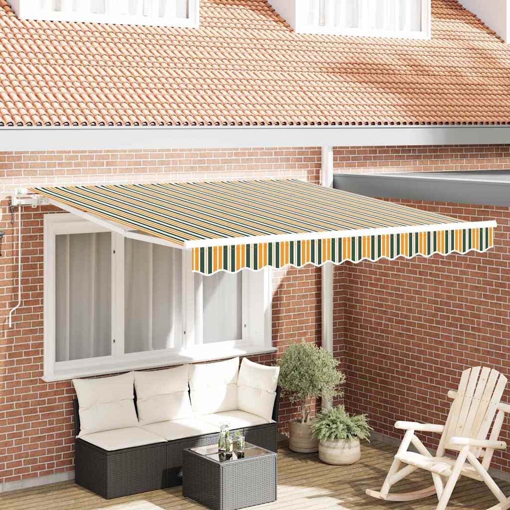 Budsorovatelné zastřešení 350 x 250 cm Zelená a žlutá