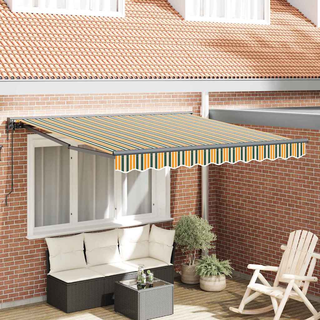 Budsorovatelné zastřešení Zelená a žlutá 350x250 cm textil