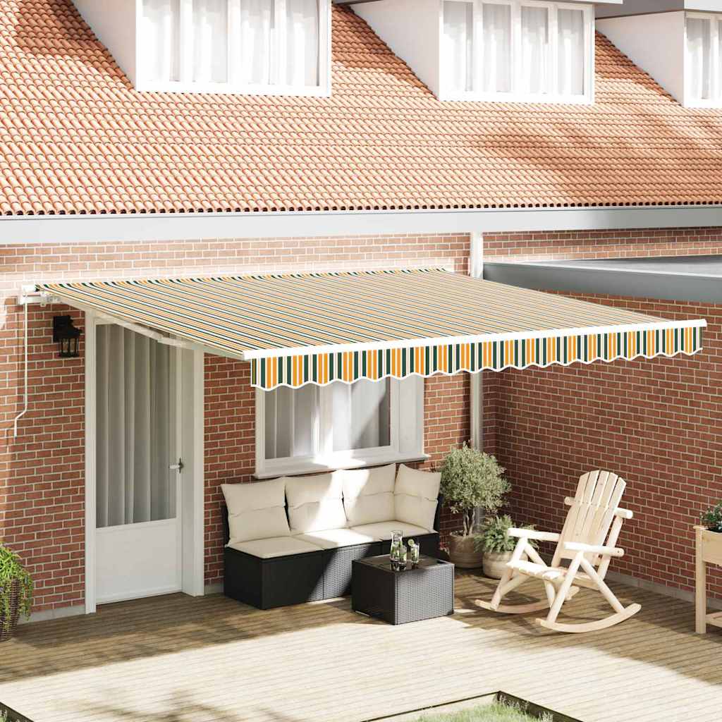Budsorovatelné zastřešení Zelená a žlutá 400 × 300 cm Polyester