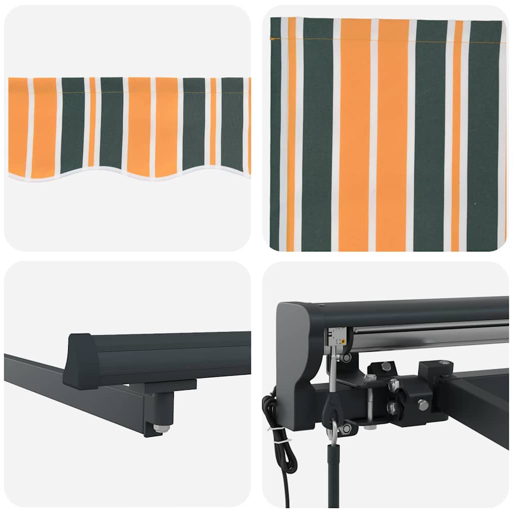 Budsorovatelné zastřešení Zelená a žlutá 400x300 cm textil