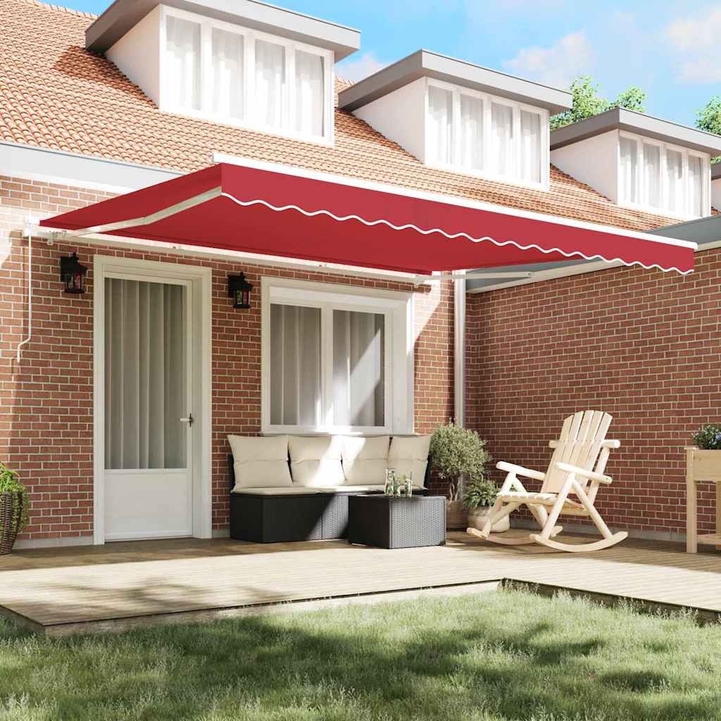 Budsorovatelné zastřešení Červená 400 × 350 cm Textil a kov