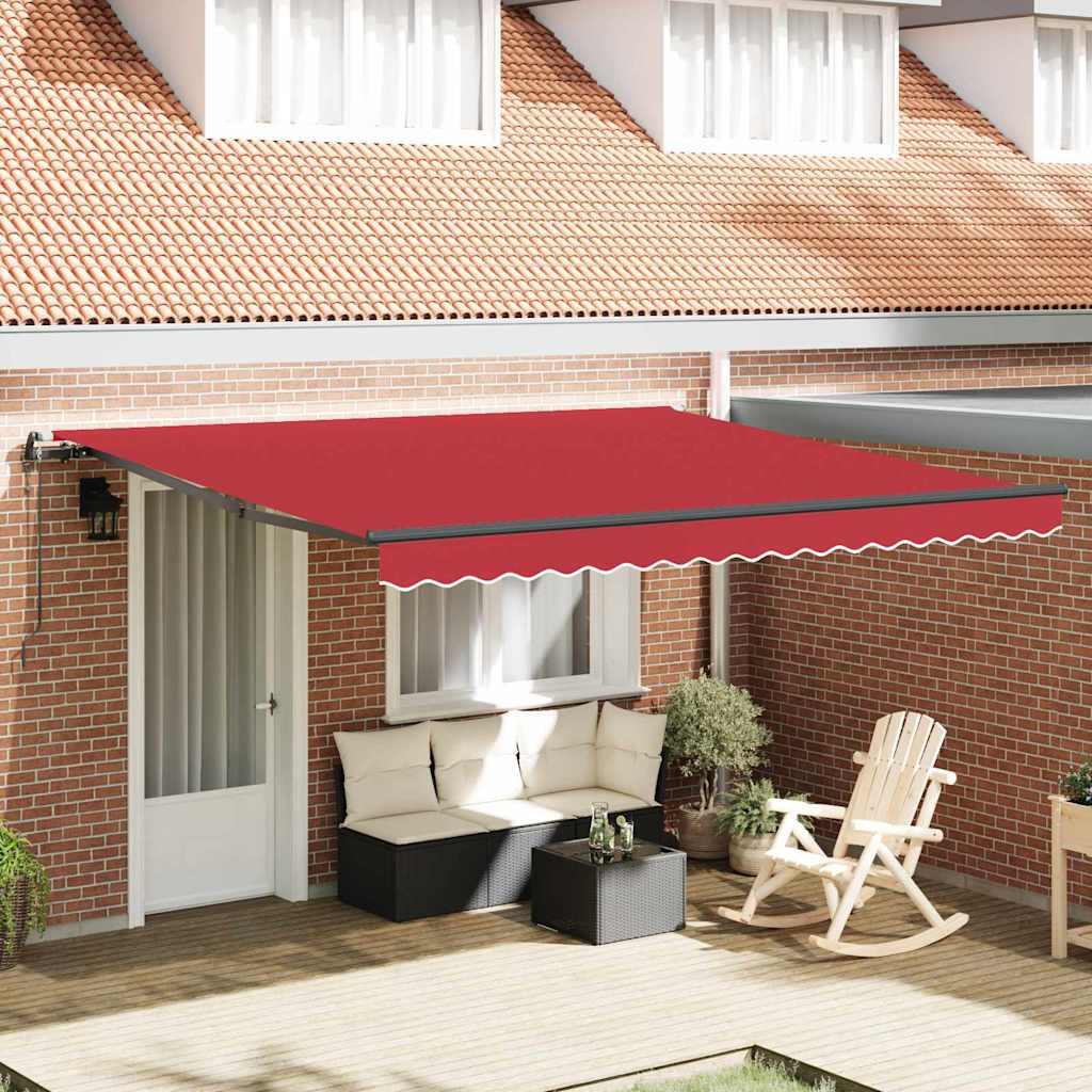 Budsorovatelné zastřešení Červená 400 ×350 cm textil