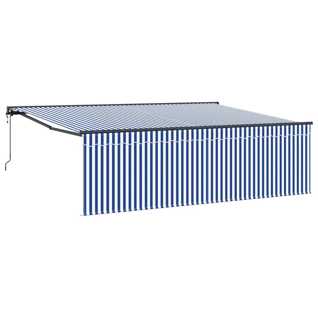 Budsorovatelné zastřešení Modro-bílá 450 × 300 cm textil