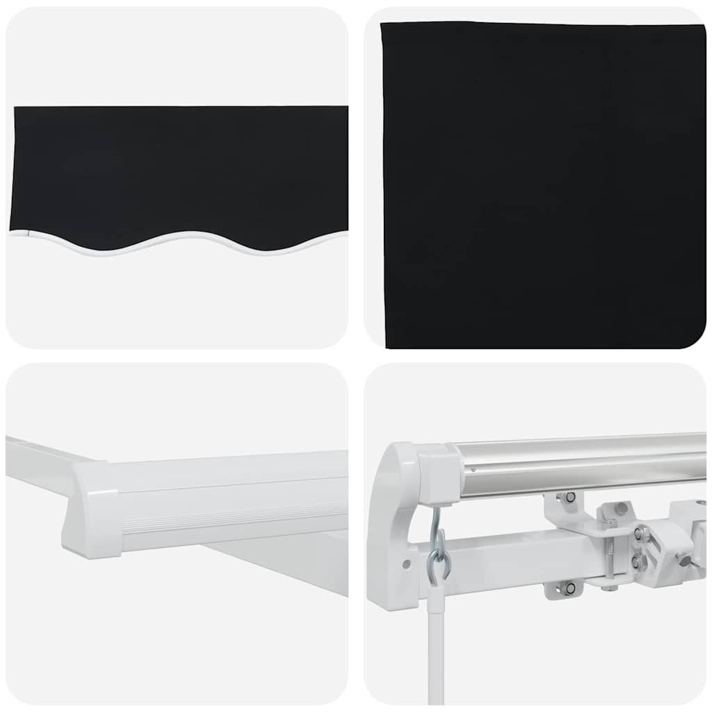 Budsorovatelné zastřešení Černá 450 × 300 cm Polyester a kov