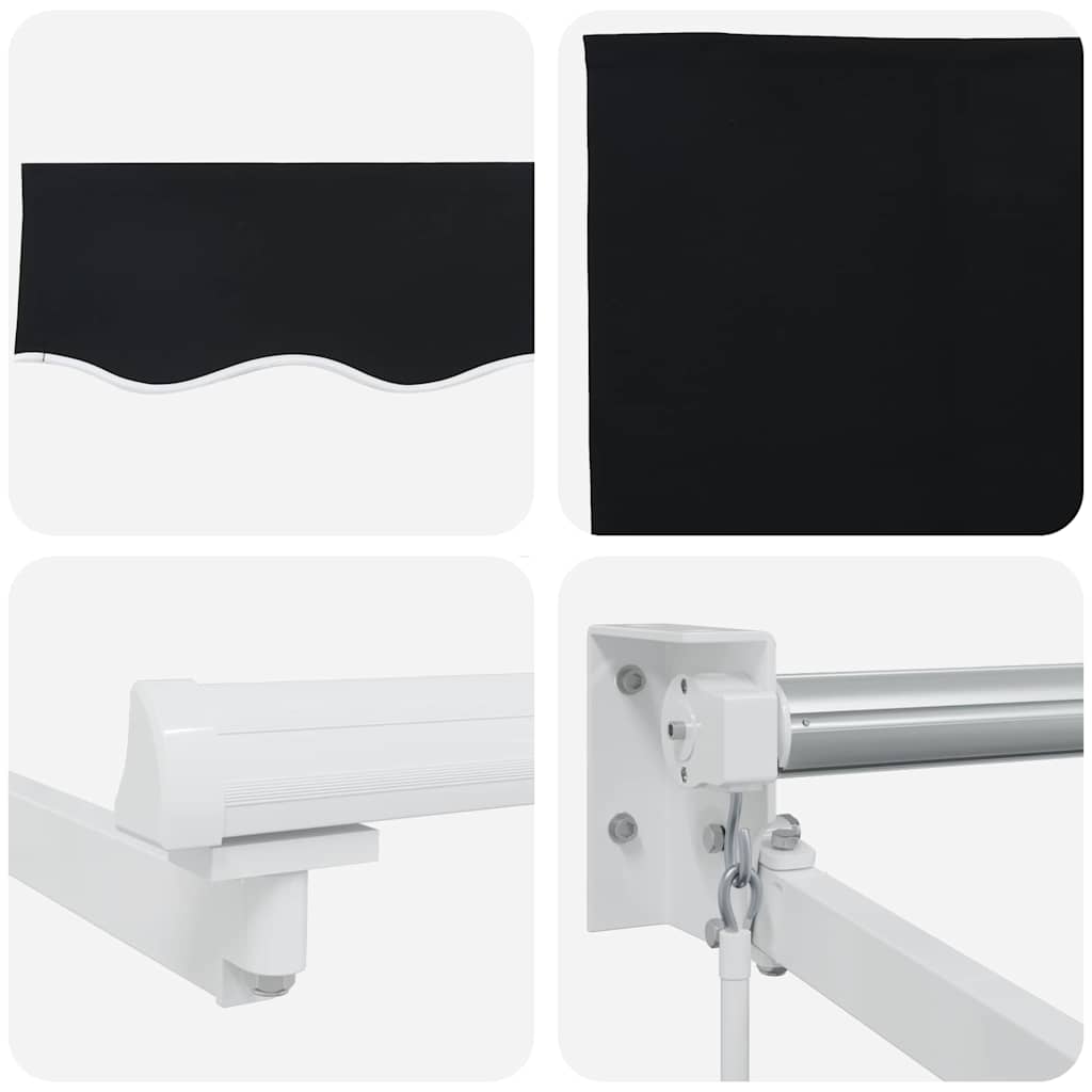 Budsorovatelné zastřešení Černá 450 × 300 cm Polyester a kov