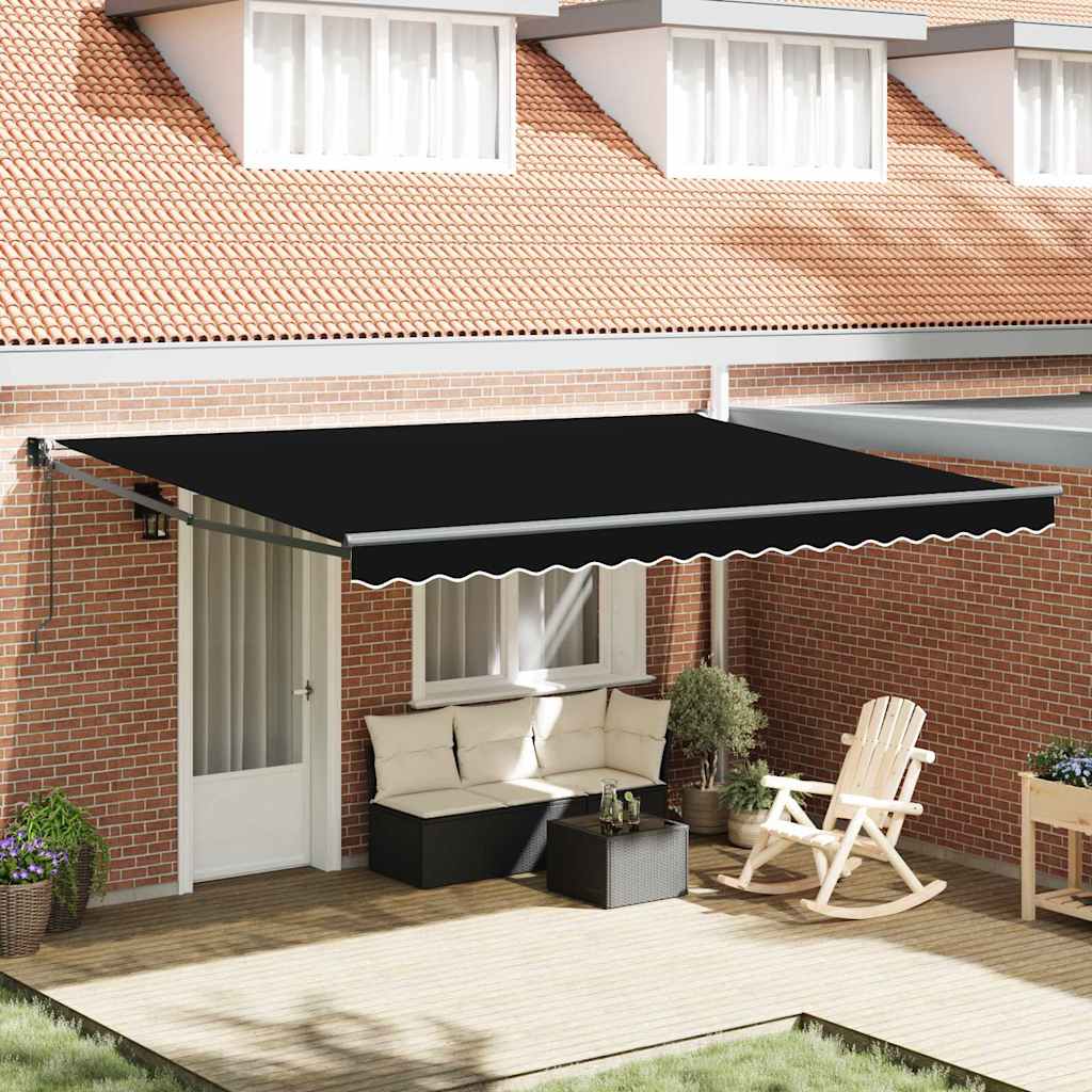 Budsorovatelné zastřešení Černá 450 × 300 cm Polyester a kov