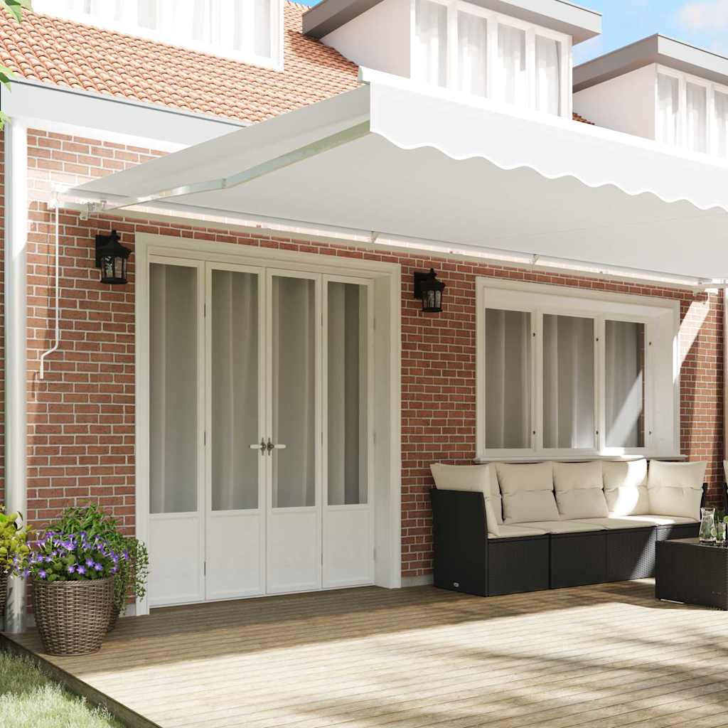 Budsorovatelné zastřešení Bílá 600 × 350 cm Polyester a kov