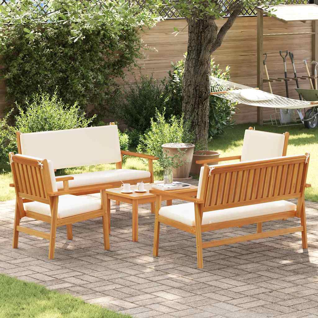 Sada zahradních pohovek s polštářem 5 pcs Hnědá 75 x 45 x 38cm