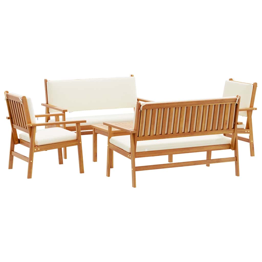 Sada zahradních pohovek s polštářem 5 pcs Hnědá 75 x 45 x 38cm