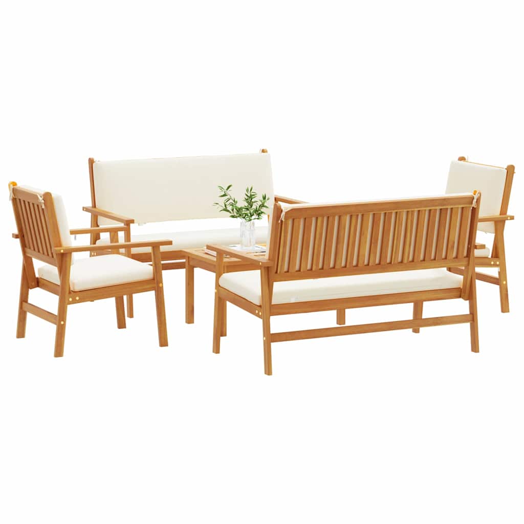 Sada zahradních pohovek s polštářem 5 pcs Hnědá 75 x 45 x 38cm