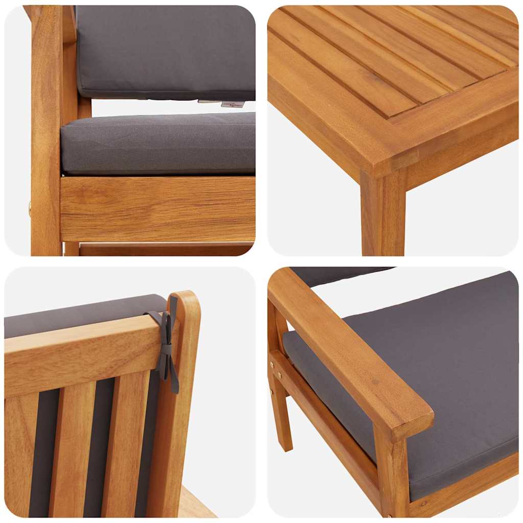 Sada zahradních pohovek s polštářem 5 pcs Hnědá 75 x 45 x 38cm