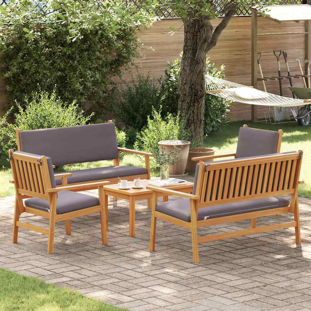 Sada zahradních pohovek s polštářem 5 pcs Hnědá 75 x 45 x 38cm