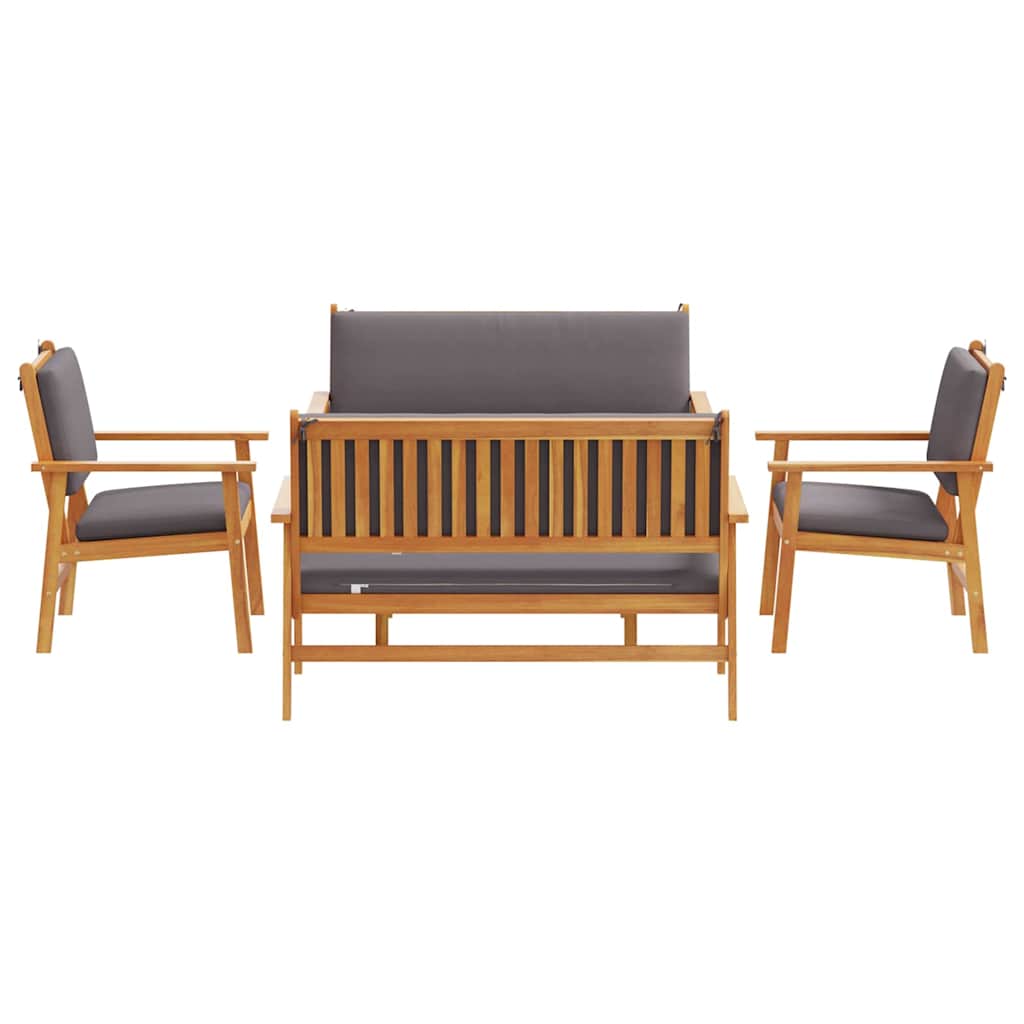Sada zahradních pohovek s polštářem 5 pcs Hnědá 75 x 45 x 38cm