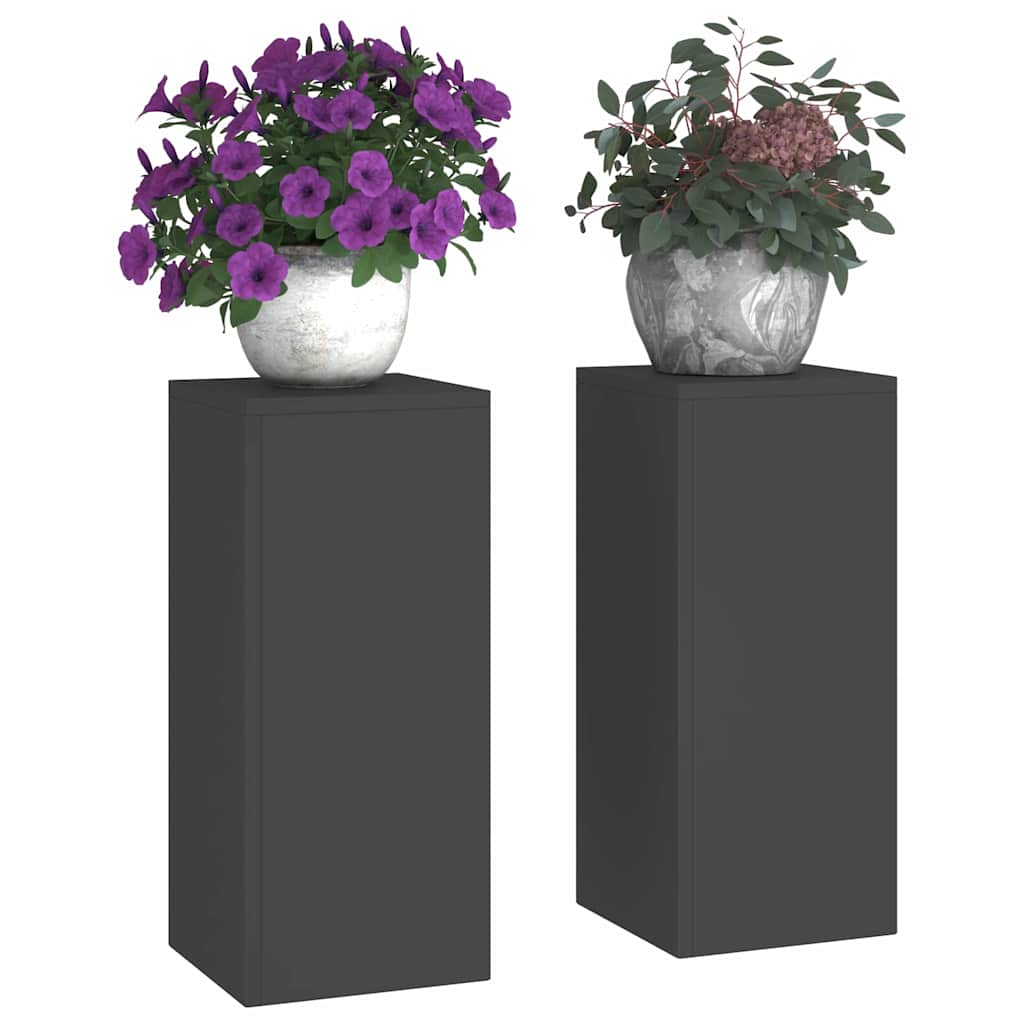 Stojany na rostliny 2 pcs Černá 24 x 24 x 55 cm Ocel