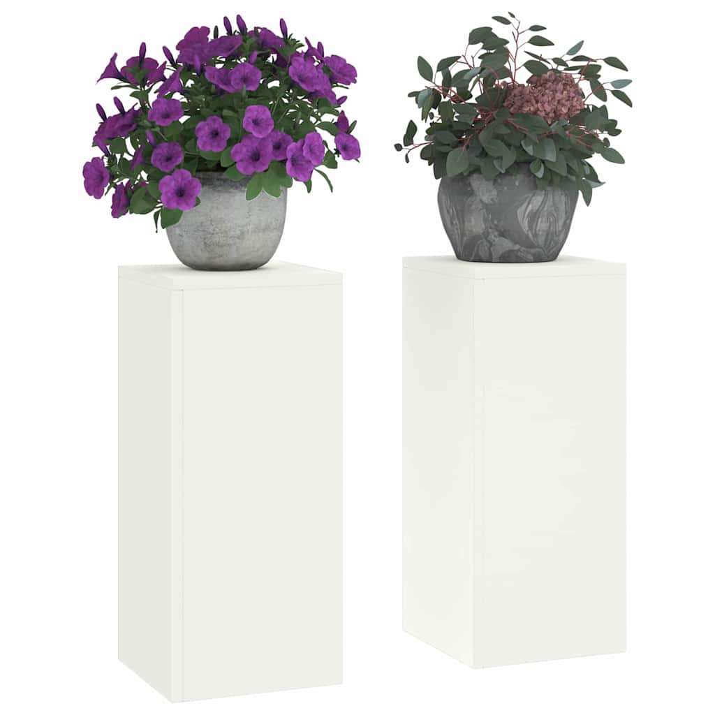 Stojany na rostliny 2 pcs Bílá 24 x 24 x 55 cm Ocel