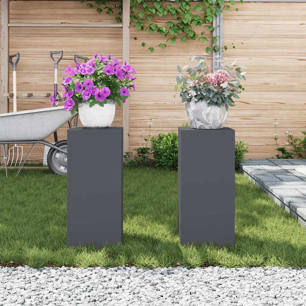 Stojany na rostliny 2 pcs Antracit 24 x 24 x 55 cm Ocel