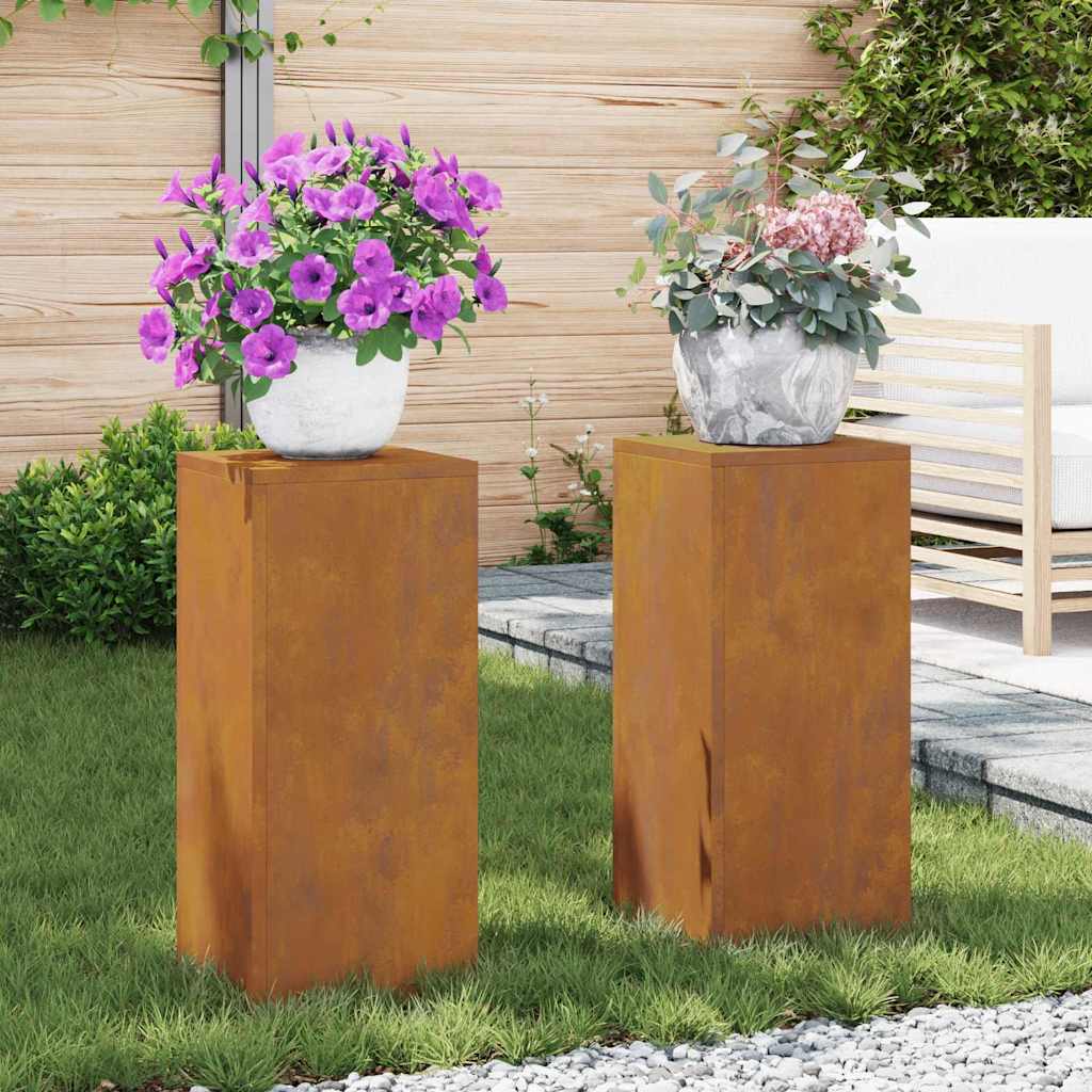 Stojany na rostliny 2 pcs Rezavá 24 x 24 x 55 cm
