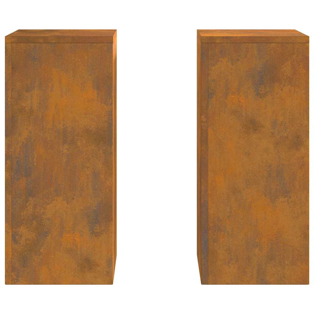 Stojany na rostliny 2 pcs Rezavá 24 x 24 x 55 cm