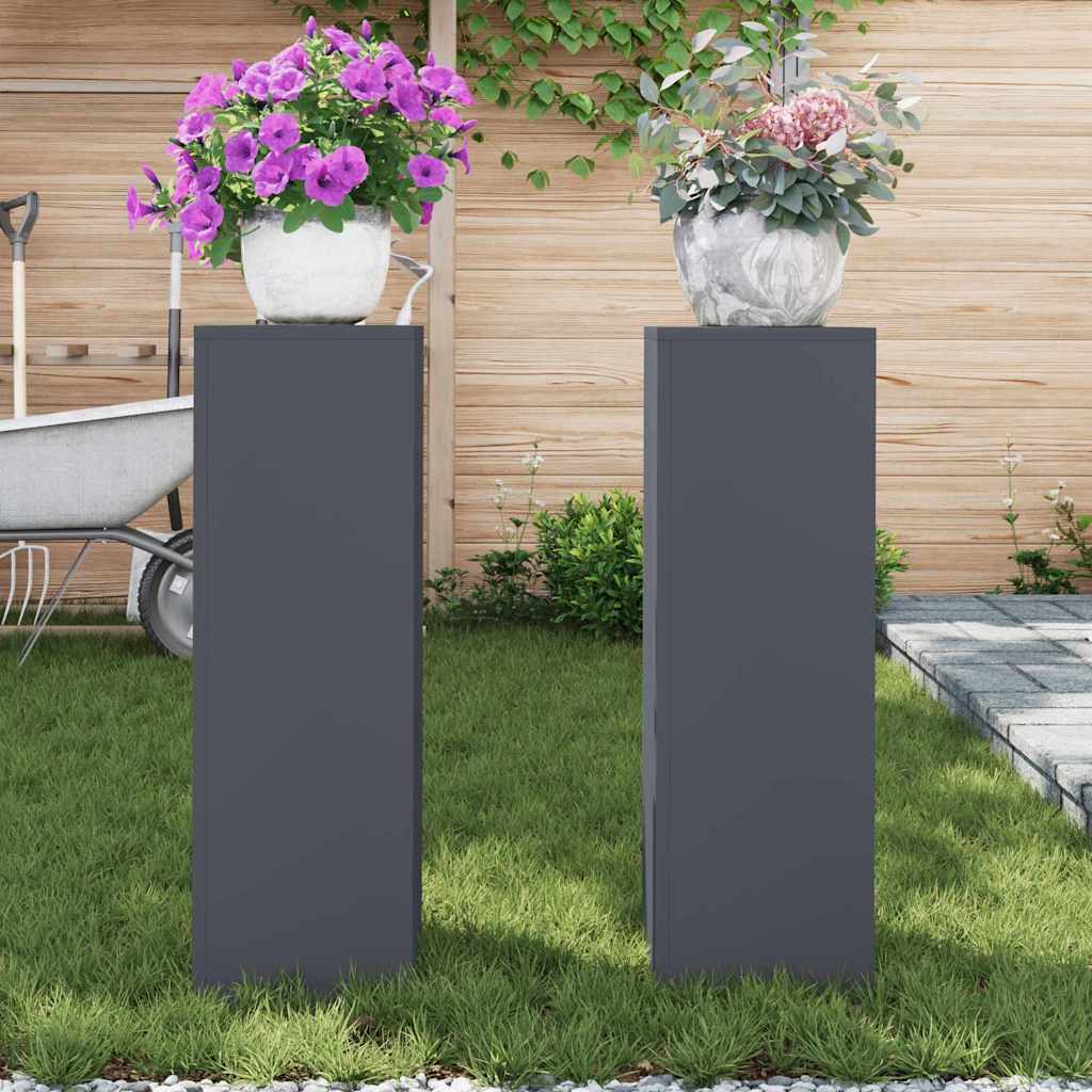 Stojany na rostliny 2 pcs Antracit 24 x 24 x 75 cm Ocel