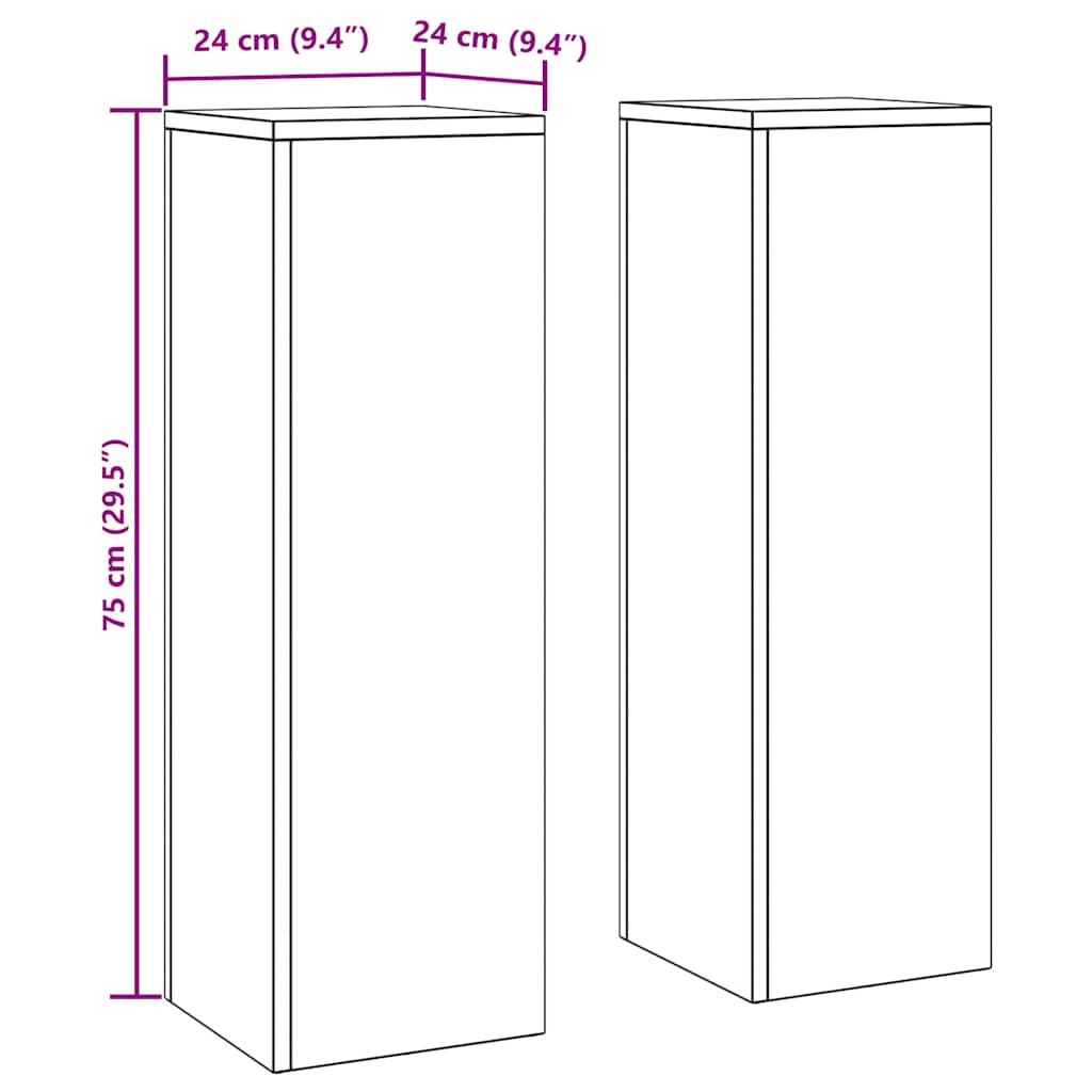 Stojany na rostliny 2 pcs Antracit 24 x 24 x 75 cm Ocel