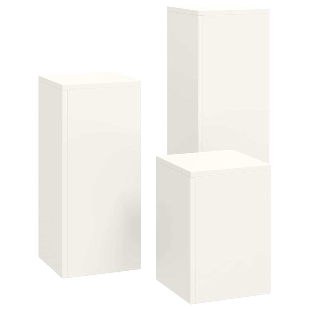 Stojany na rostliny 3 pcs Bílá 24 x 24 x 75 cm Ocel
