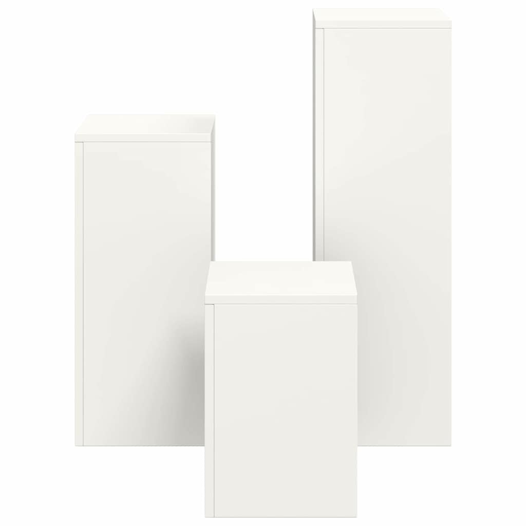 Stojany na rostliny 3 pcs Bílá 24 x 24 x 75 cm Ocel
