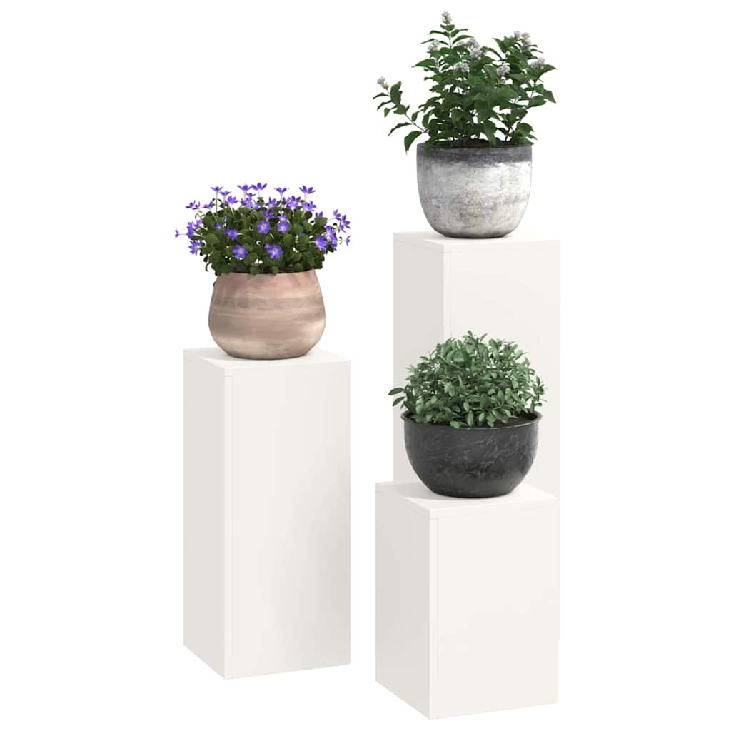Stojany na rostliny 3 pcs Bílá 24 x 24 x 75 cm Ocel
