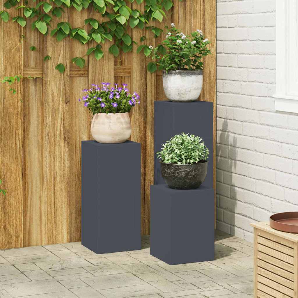 Stojany na rostliny 3 pcs Antracit 24 x 24 x 75 cm Ocel