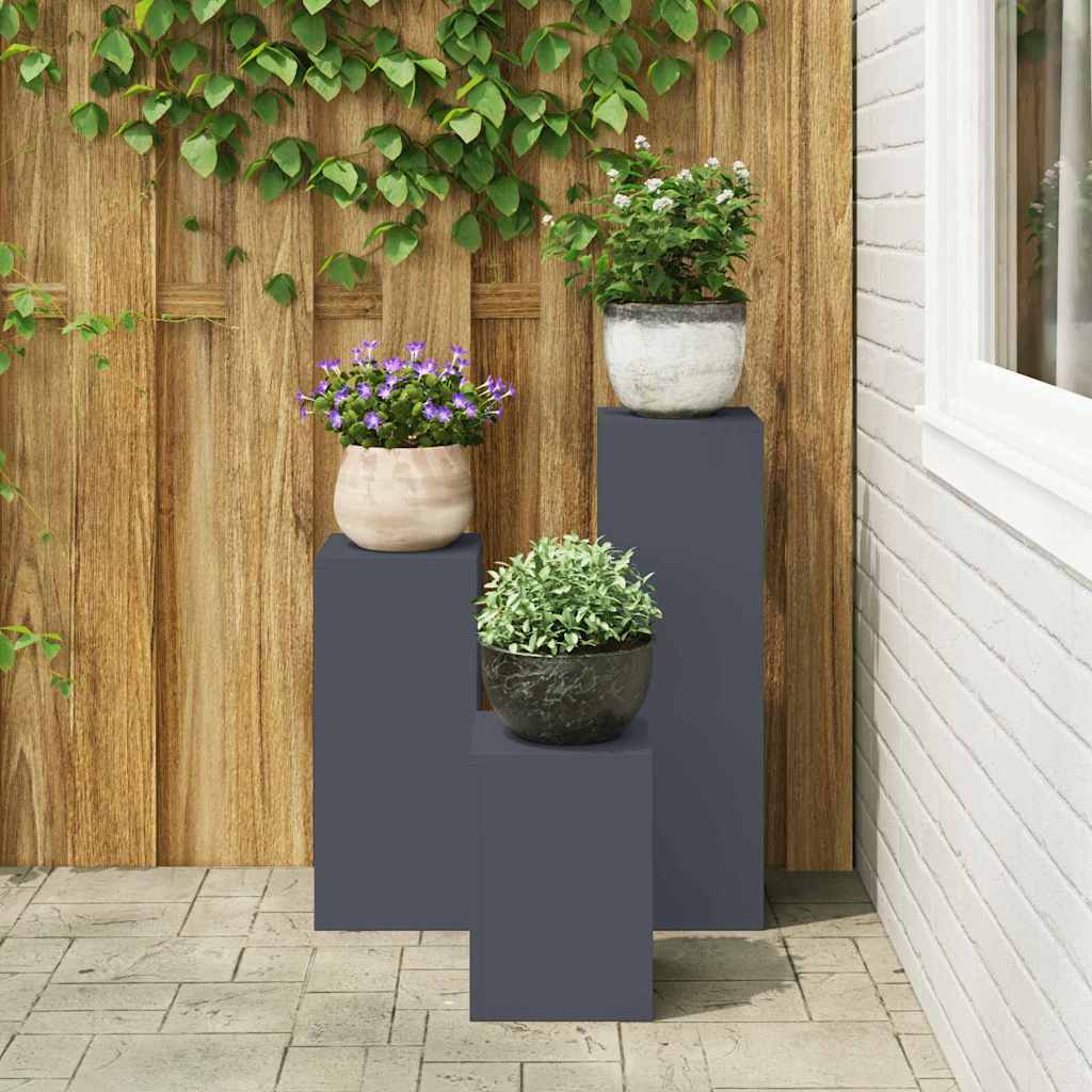 Stojany na rostliny 3 pcs Antracit 24 x 24 x 75 cm Ocel