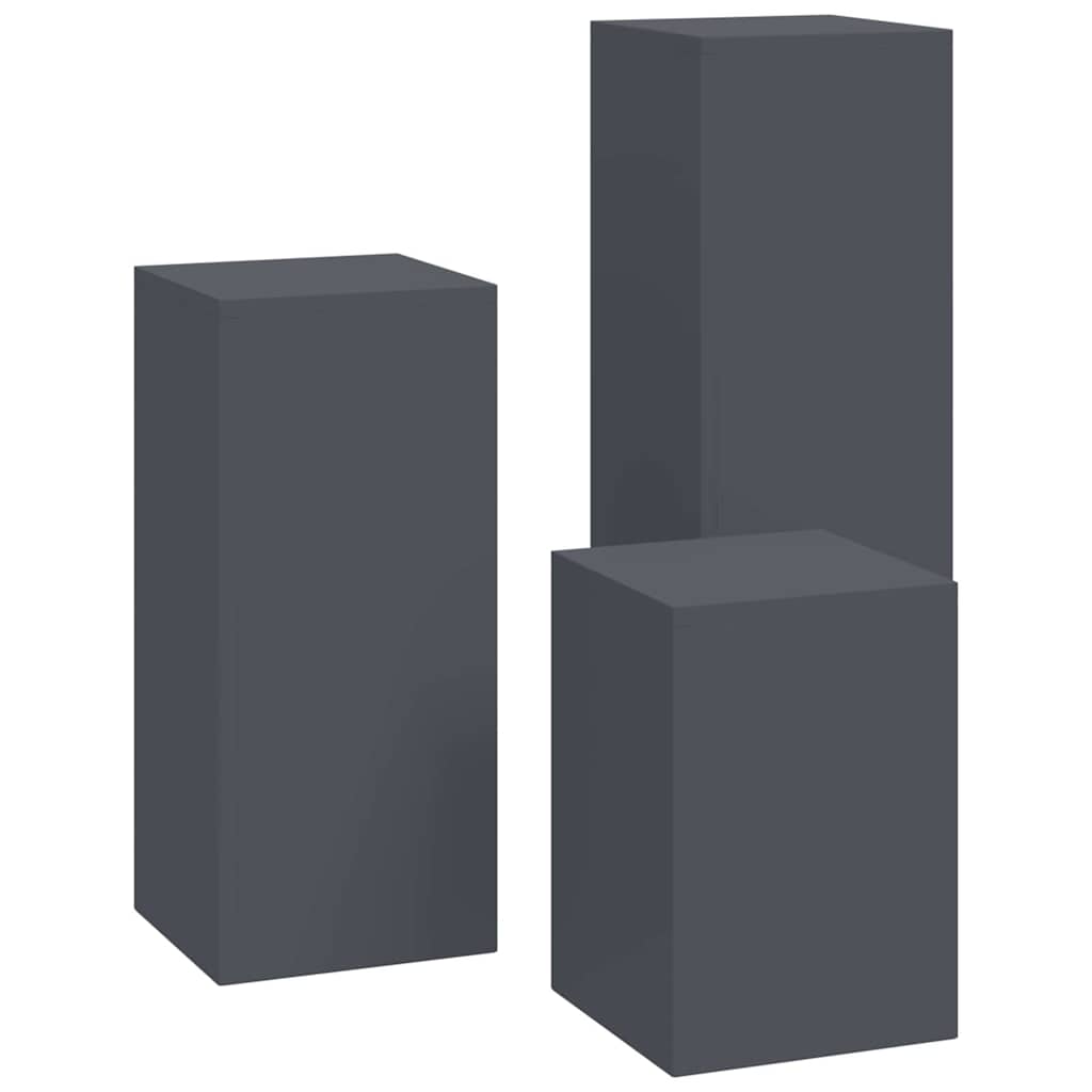 Stojany na rostliny 3 pcs Antracit 24 x 24 x 75 cm Ocel